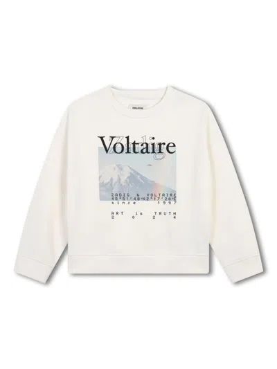 Zadig & Voltaire Kids' Logo-print Sweatshirt In White