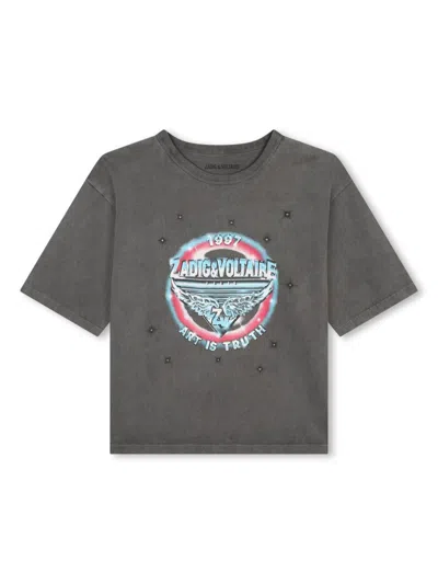 Zadig & Voltaire Kids' Logo-print T-shirt In Black