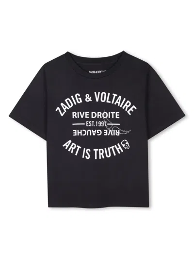 Zadig & Voltaire Kids' Logo-print T-shirt In Black