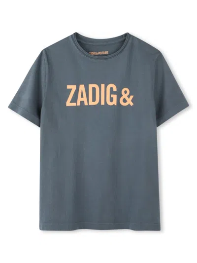 Zadig & Voltaire Kids' Logo-print T-shirt In Grey