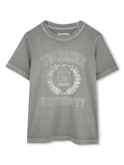 Zadig & Voltaire Kids' Logo-print T-shirt In Grey