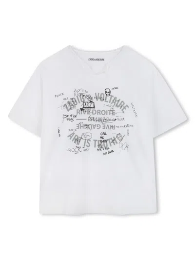 Zadig & Voltaire Kids' Logo-print T-shirt In White