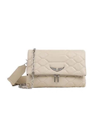 Zadig & Voltaire Logo Shoulder Bag In Nude