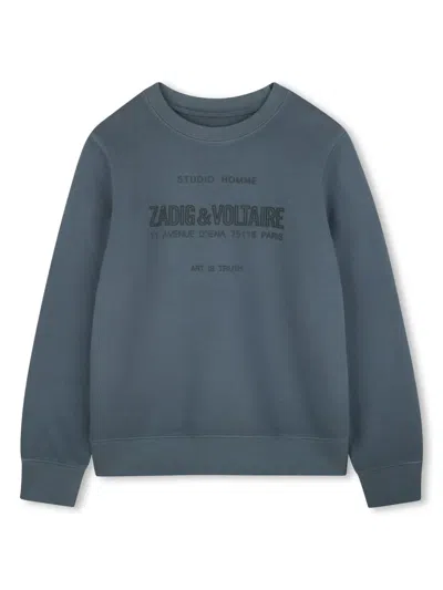 Zadig & Voltaire Kids' Logo Sweatshirt In Grey