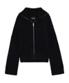 Zadig & Voltaire Womens Noir Attila Ribbed Stretch Wool And Cashmere-blend Cardigan In Black