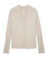 Zadig & Voltaire Daffy Cashmere Embellished Cardigan In Nude