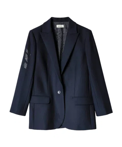 Zadig & Voltaire Long-sleeved Suit Coat In Black