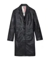 Zadig & Voltaire Macari Buttoned Leather Coat In Black