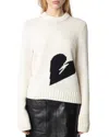 Zadig & Voltaire Malty We Heart Wool Sweater In Ecru