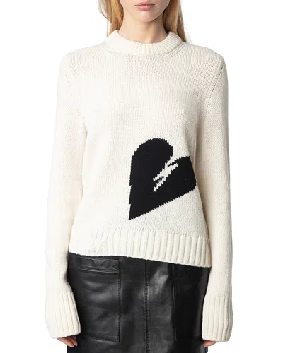 ZADIG & VOLTAIRE MALTY WE HEART WOOL SWEATER
