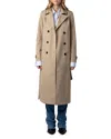 Zadig & Voltaire Mandy Trench Maxi Coat In Latte