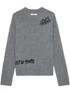 Zadig & Voltaire Long-sleeved Wool Cashmere Sweater In Grey