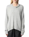 Zadig & Voltaire Markus Cashmere Sweater In Gris Chine