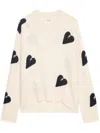 Zadig & Voltaire Markus Embellished Heart Cashmere Sweater In White