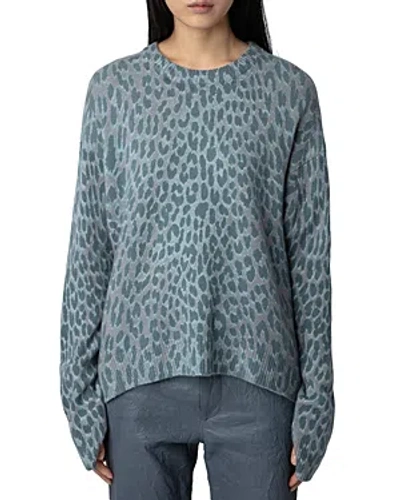 ZADIG & VOLTAIRE MARKUS LEOPARD PRINT CASHMERE SWEATER