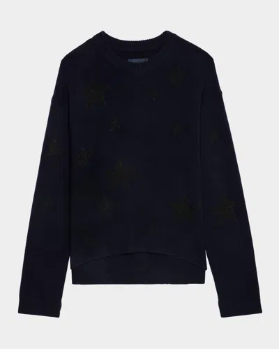 ZADIG & VOLTAIRE MARKUS STARS CASHMERE SWEATER