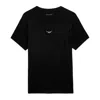 Zadig & Voltaire Marta Diamante Wings T-shirt In Noir