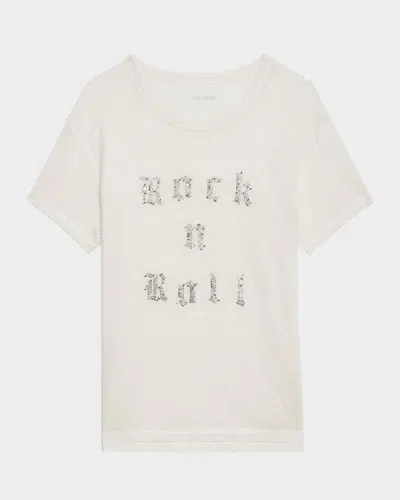 ZADIG & VOLTAIRE MARTA EMBELLISHED LINEN T-SHIRT