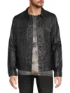 Zadig & Voltaire Base Crinkle Leather Blouson In Blue