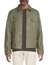 Zadig & Voltaire Men's Crinkle Leather Jacket In Light Green