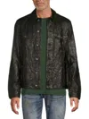 Zadig & Voltaire Base Crinkle Leather Blouson In Olive