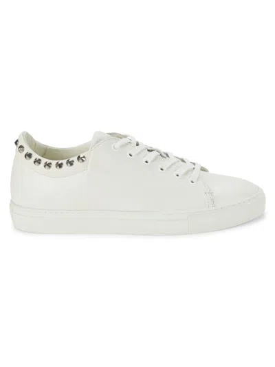 Zadig & Voltaire Men's Fred Studded Leather Sneakers In White