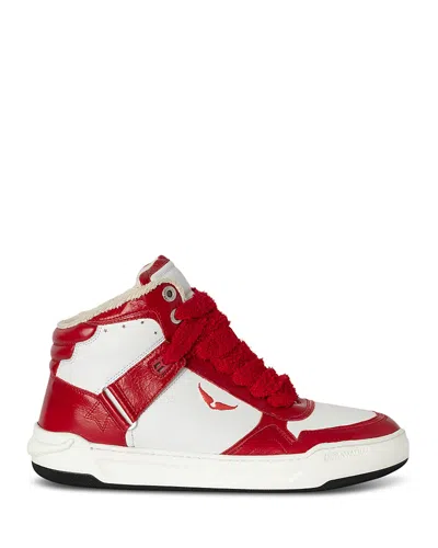 ZADIG & VOLTAIRE MEN'S HIGH WINGS LEATHER SNEAKERS