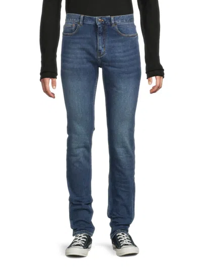 Zadig & Voltaire Men's Mick Faded Whiskered Jeans In Medium Blue
