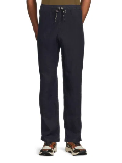 Zadig & Voltaire Men's Pixel Drawstring Linen Pants In Blue