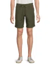 Zadig & Voltaire Men's Pixels Linen Shorts In Green Khaki