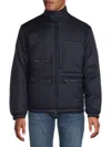 Zadig & Voltaire Multipocket Nylon Zip Front Jacket In Blue