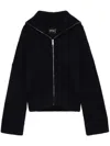 Zadig & Voltaire Womens Noir Attila Ribbed Stretch Wool And Cashmere-blend Cardigan In 黑色
