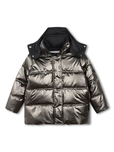 Zadig & Voltaire Kids' Metallic-effect Hooded Padded Jacket