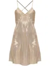 Zadig & Voltaire Womens Rayonna Pleated Sleeveless Satin Mini Dress Gold In Gold