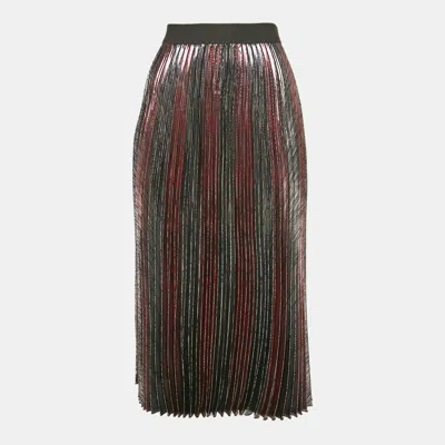 Pre-owned Zadig & Voltaire Metallic Lurex Plisse Midi Joyce Skirt S