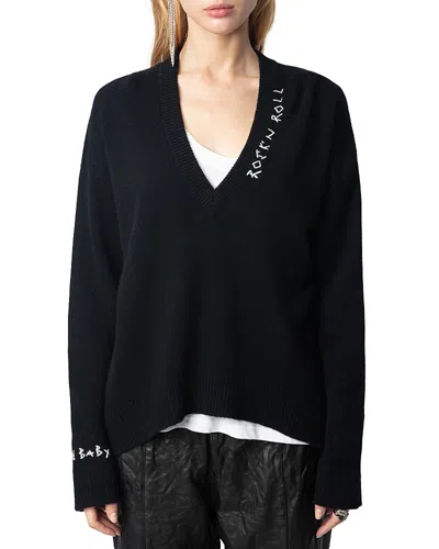 ZADIG & VOLTAIRE MIKY WS ROCK AND ROLL CASHMERE SWEATER