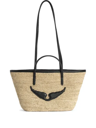 Zadig & Voltaire Mini Wings Korbtasche In Nude