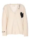 Zadig & Voltaire Mirka Heart-embroidered Cashmere Cardigan In Beige