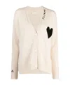 Zadig & Voltaire Mirka Heart-embroidered Cashmere Cardigan In White