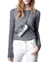Zadig & Voltaire Miss Arrow Cashmere Sweater In Gris Chine