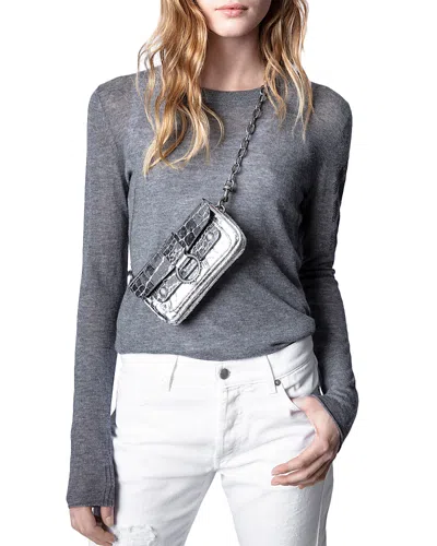 Zadig & Voltaire Miss Arrow Cashmere Sweater In Gris Chine