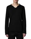 Zadig & Voltaire Monastir Cotton Long Sleeve Henley In Black