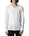 Zadig & Voltaire Monastir Cotton Long Sleeve Henley In Judo