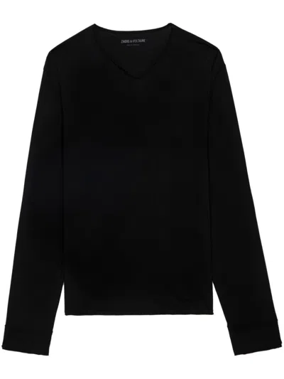 Zadig & Voltaire Monastir Henley T-shirt In 黑色