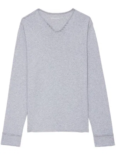 Zadig & Voltaire Monastir Long-sleeve T-shirt In Grey
