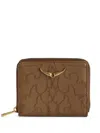 Zadig & Voltaire Monogram Leather Wallet In Brown