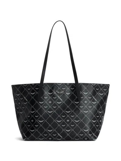 Zadig & Voltaire Monogram Shopper Bag In Black