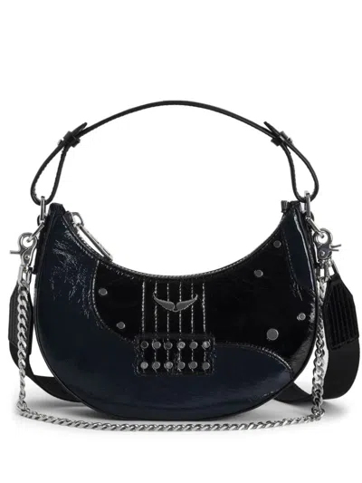Zadig & Voltaire Moonrock Leather Bag In Noir