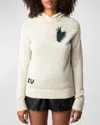 Zadig & Voltaire Moony Cashmere Hoodie Sweater In Flake