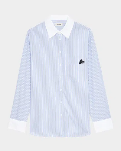 ZADIG & VOLTAIRE MORNING POP STRIPED BUTTON-FRONT SHIRT